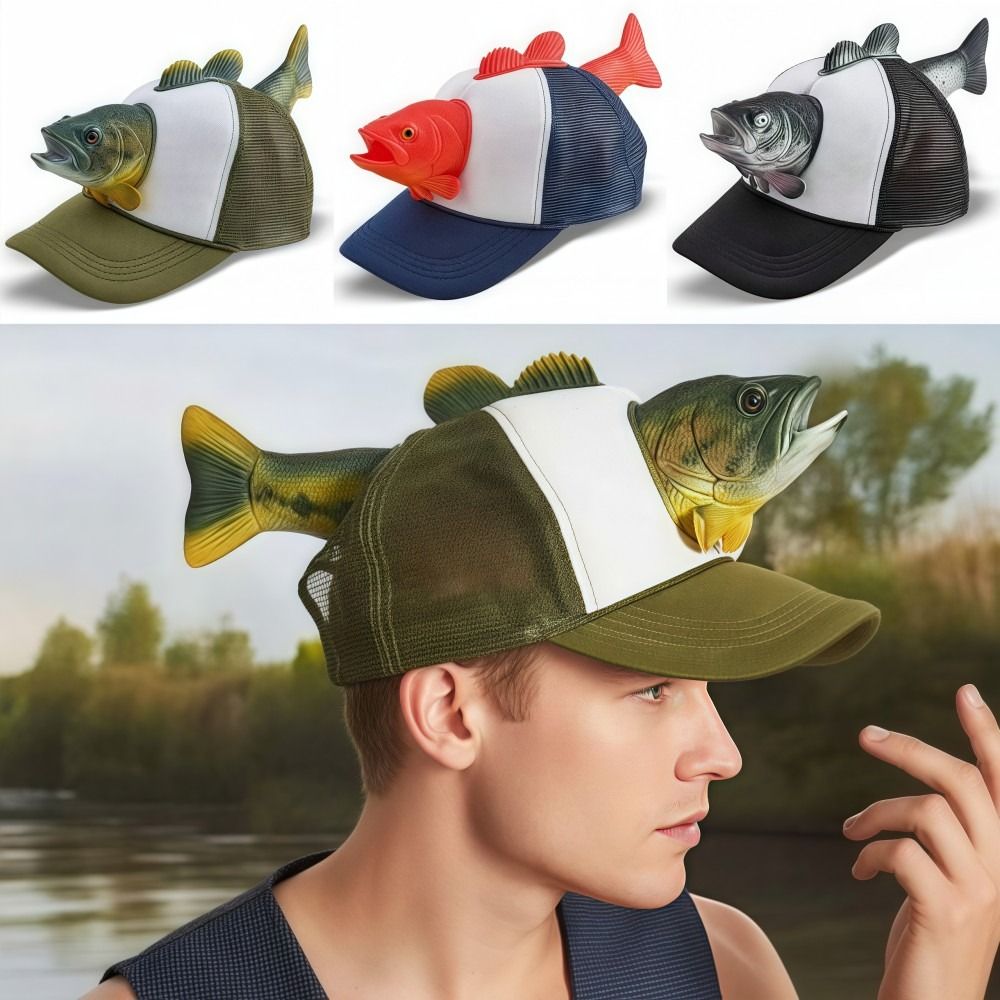 Trucker Cap Mesh - Zabawna czapka typu trucker z rybą