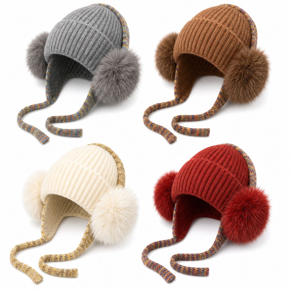 Beanie Cuffed Knit - Codzienna dzianinowa czapka z nausznikami, ocieplana