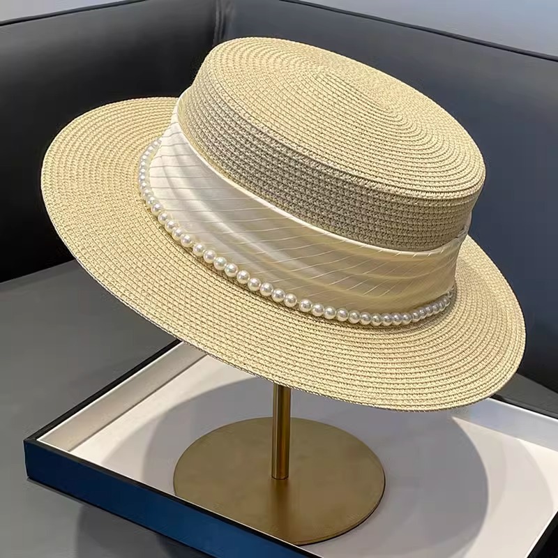 Sun Hat Wide Brim - Kapelusz słomkowy damski w stylu retro