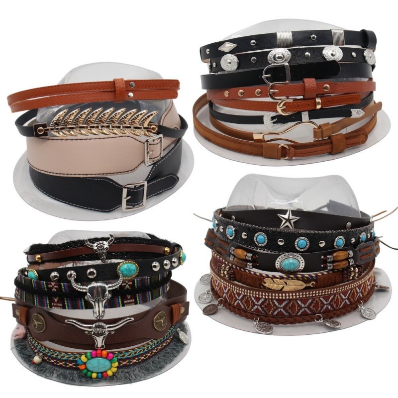 Cowboy Hat Straw - Pasek w stylu retro etno, opaska