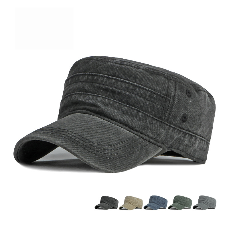 Snapback Hat Flat - Wiosna Lato Krótki Rondo Kapelusz Wojskowy