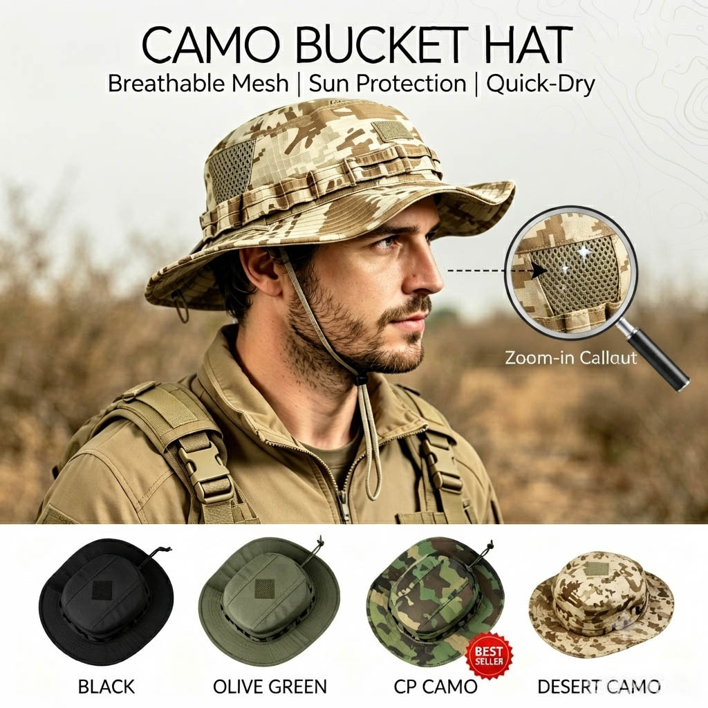 Boonie Hat Tactical - Taktyczny kapelusz typu boonie dla mężczyzn,