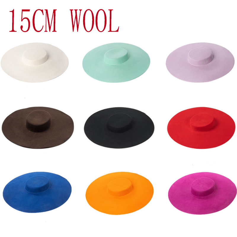 Fedora Hat Wool - 15cm WEŁNA kapelusz fedora z szerokim