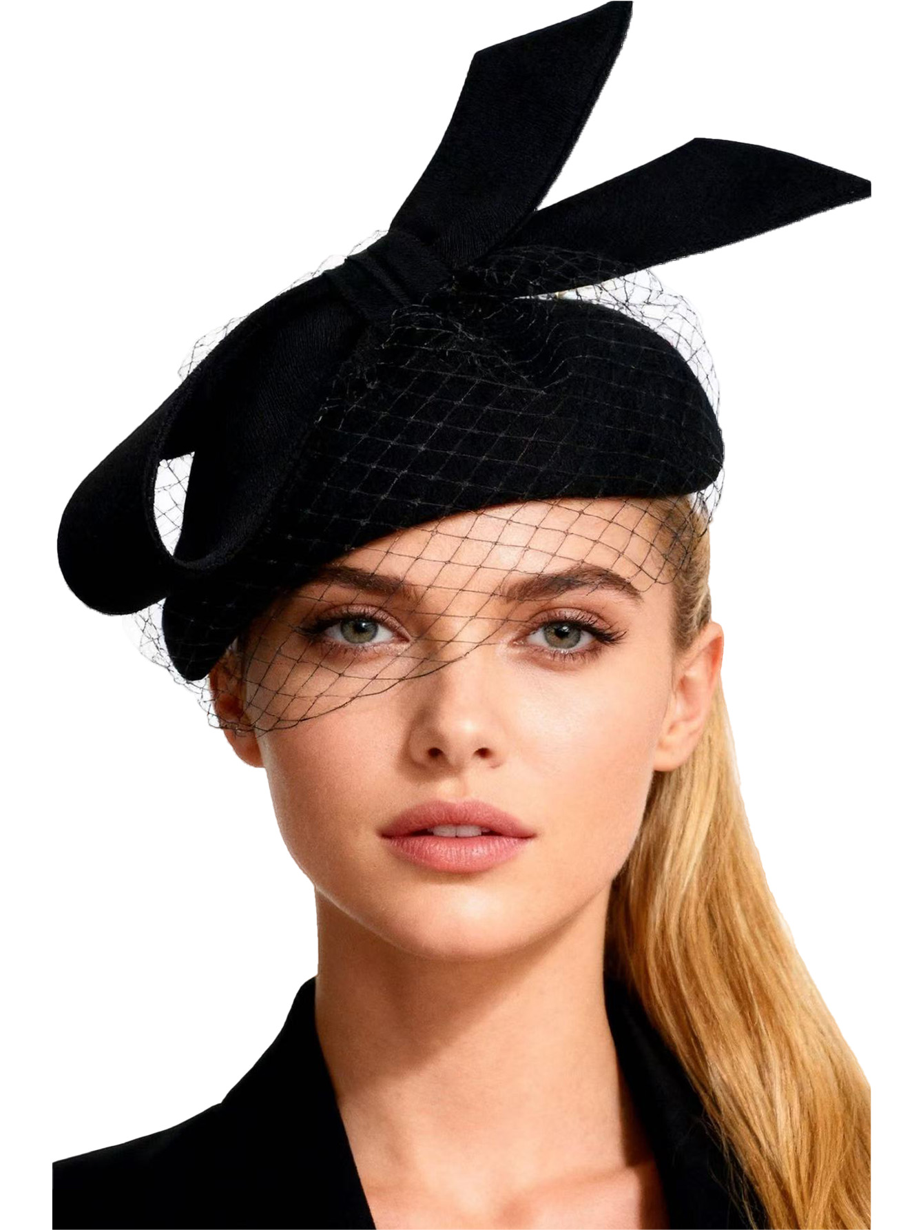 Fedora Hat Wool - Francuski biały beret fascynator zimowy elegancki