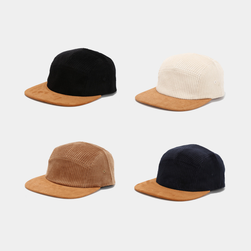 Corduroy Cap 5 Panel - Czapka retro z 5 panelami z