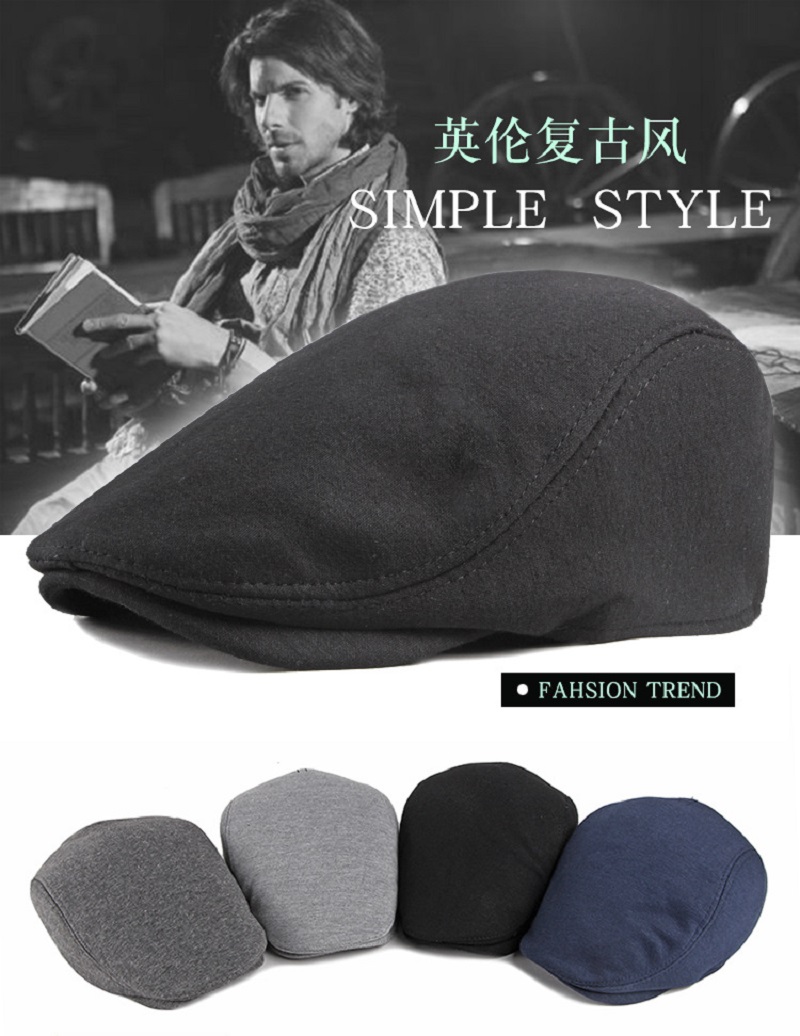 Newsboy Cap Ivy - Męska mieszanka wełny gazeciarz płaska czapka