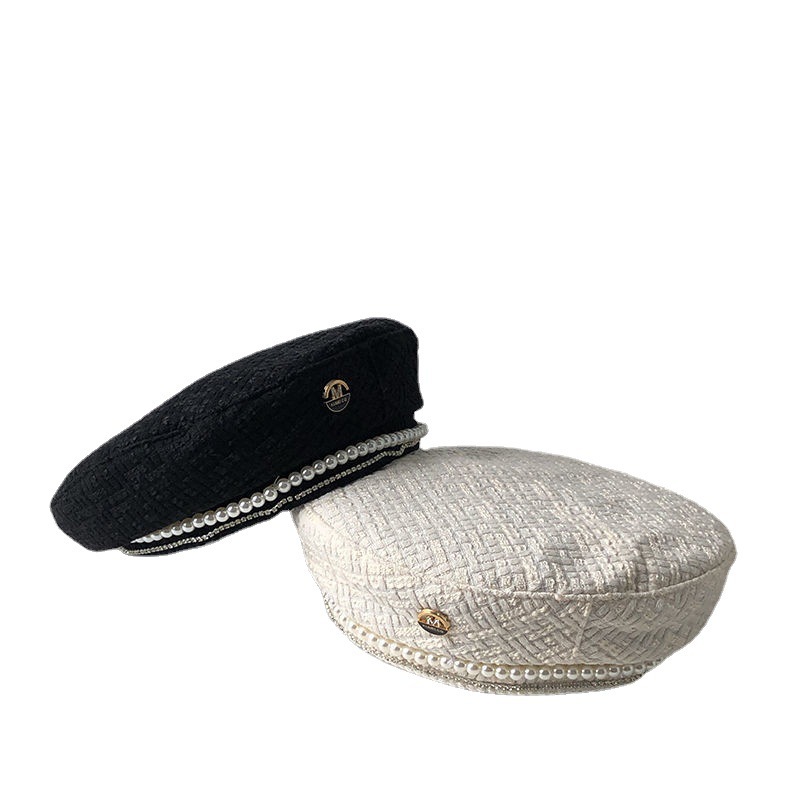 Zimowy Beret W102, łańcuszek,  – Beret French Wool recenzja i cena
