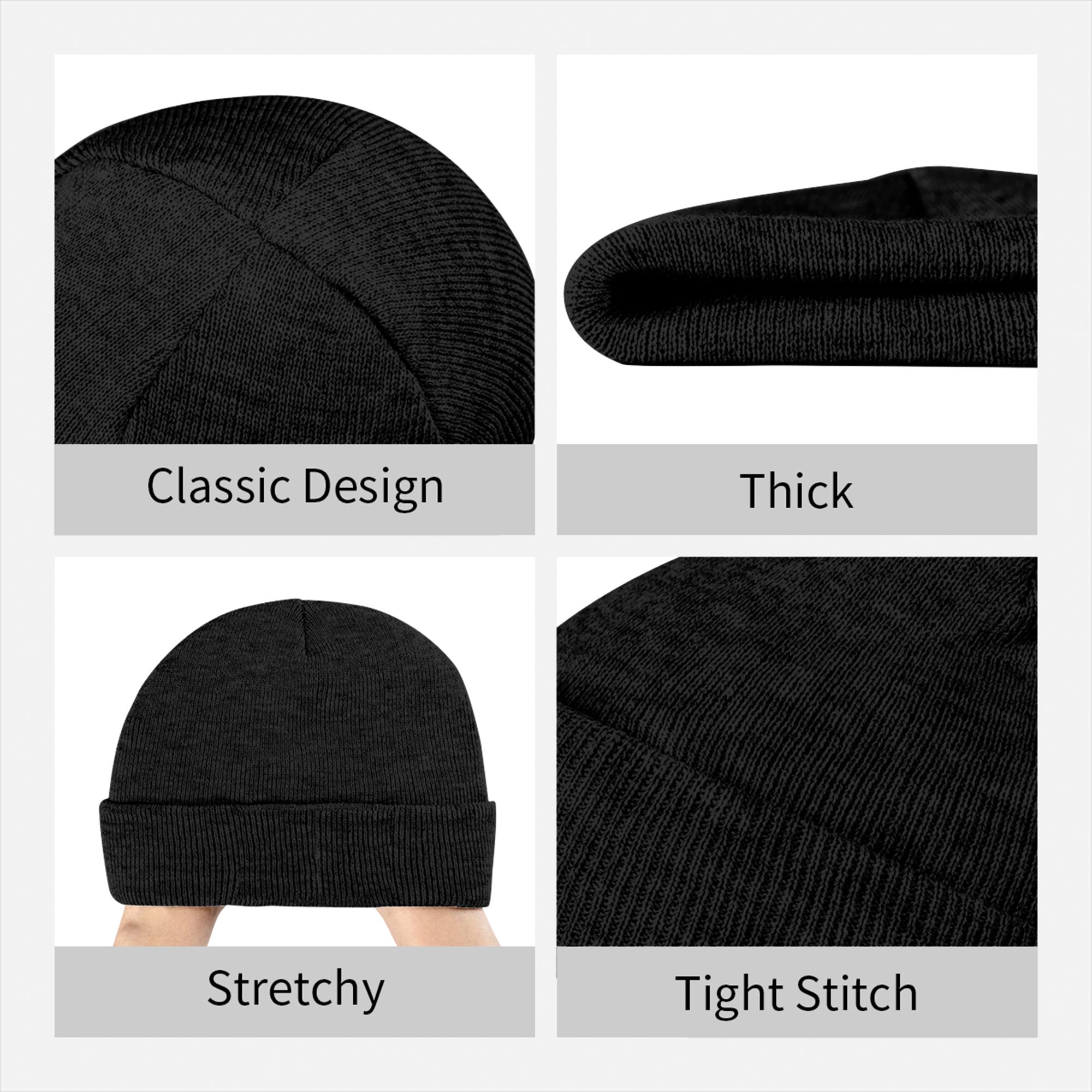 Czapka z dzianiny prążkowanej  – Beanie Cuffed Knit recenzja i cena