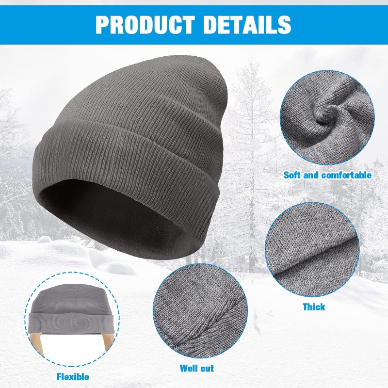 1 szt. Zimowa, ciepła, gruba c – Beanie Cuffed Knit recenzja i cena