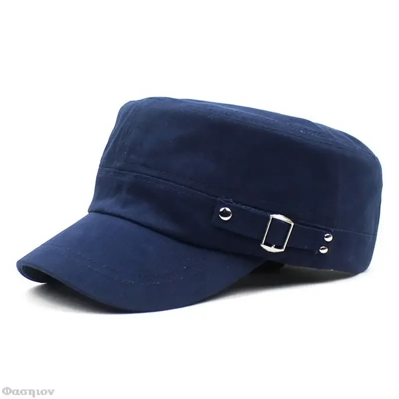Army Cap Men Women Pure Color  – Snapback Hat Flat recenzja i cena